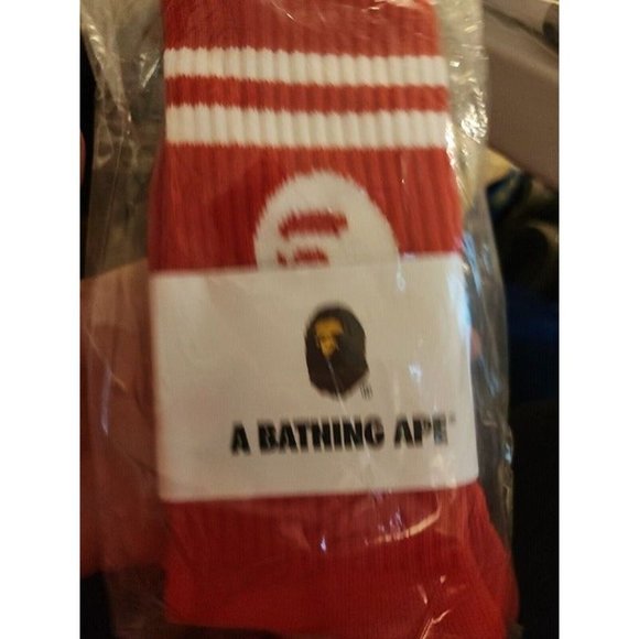 Bape Other - BAPE A Bathing Ape Crew Socks Red NEW